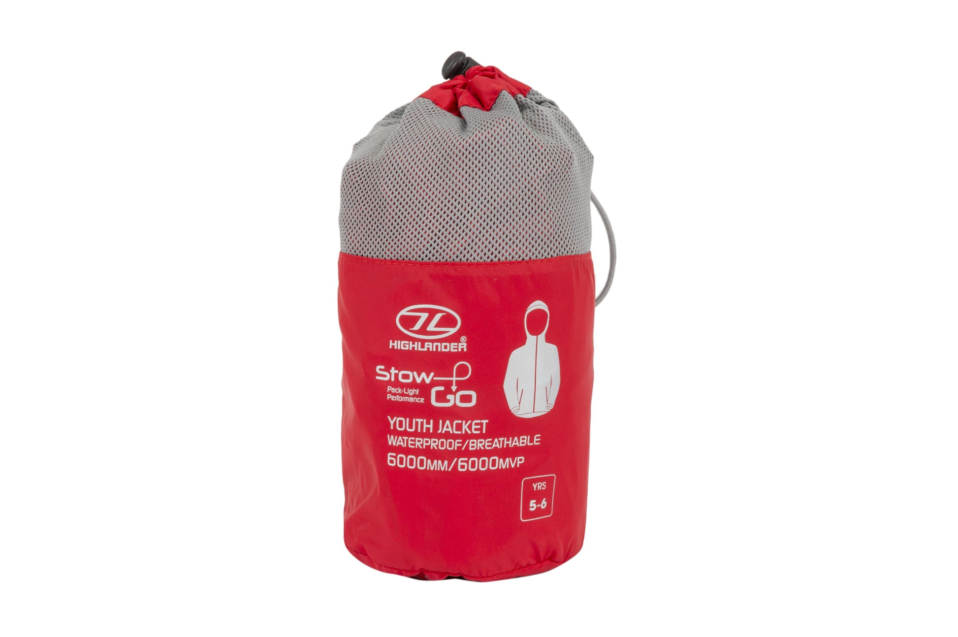 Stow & Go Kids Packaway Jacket Red - 5/6
