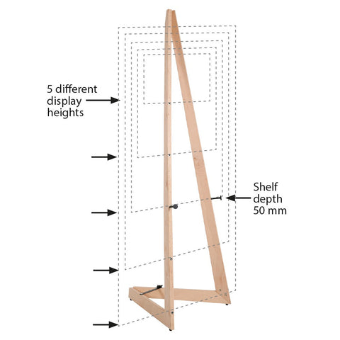 Mobile Staffelei Holz aus Buchenholz, 150cm, Natur