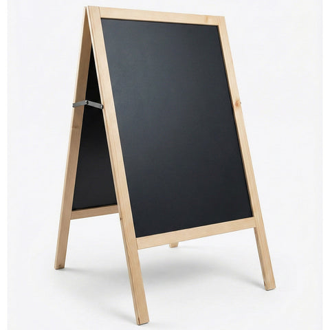 Holz Kundenstopper 68 × 113 cm, Natur – B-Ware / Abverkauf / Einzelstücke