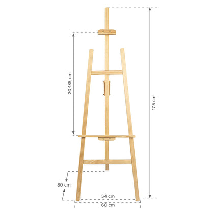 Holz Staffelei Classic, Natur, 175cm