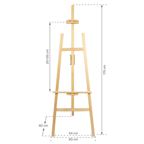 Holz Staffelei Classic, Natur, 175cm