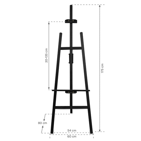 Holz Staffelei Classic, Schwarz, 175cm