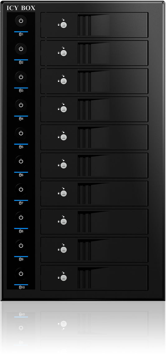 ICY BOX 10-Bay External SINGLE System IB-3810U3 for 10x SATA 3.5" HDD