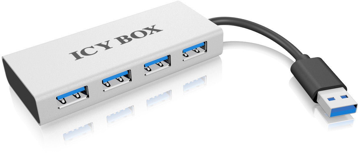 ICY BOX 4 Port Hub USB 3.0 IB-AC6104 Aluminium silver