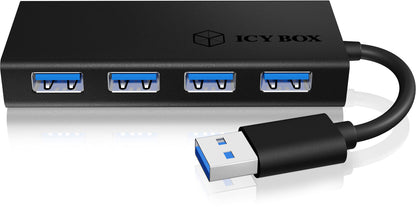 ICY BOX 4 Port Hub USB 3.0 IB-AC6104-B aluminum black