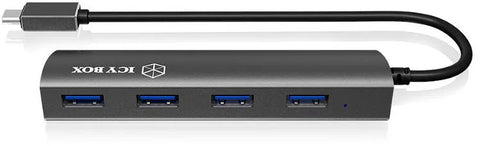 ICY BOX USB Type-C Hub IB-AC6405-C 4x USB 3.0 Typ A Anthrazite