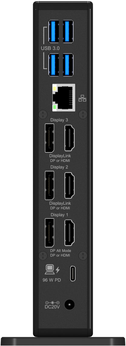 ICY BOX DisplayLink Hybrid Docking IB-DK2256AC 4k,3xHDMI,3xDP,USB-A & C