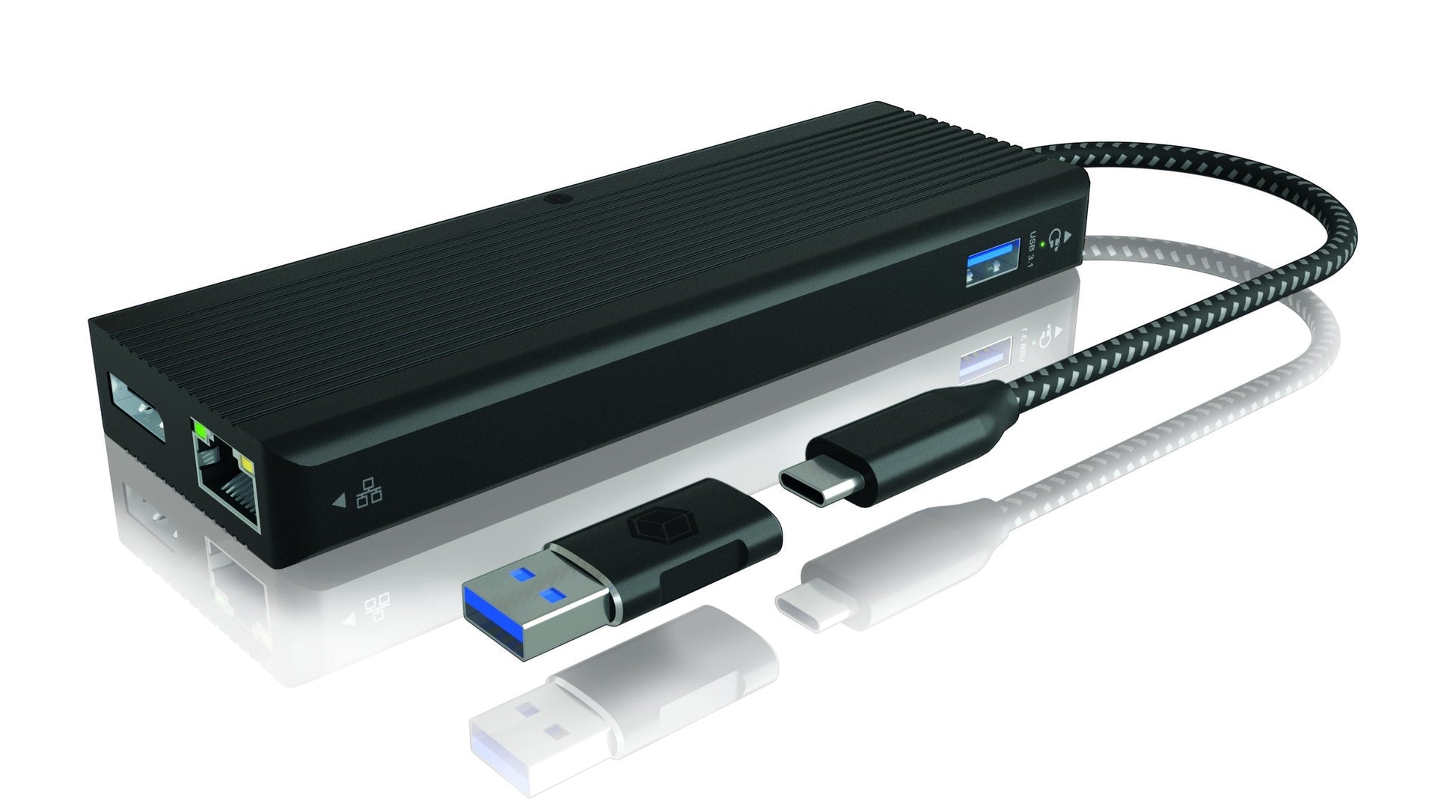 ICY BOX Dual Dockingstation black IB-DK4080AC 2xHDMI & DP, 3x USB 3.2, GBLAN