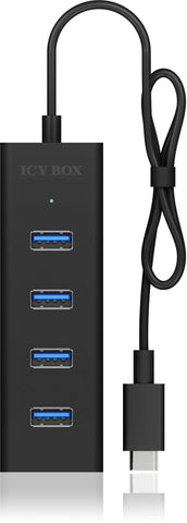 ICY BOX 4 Port Hub Type C USB 3.0 IB-HUB1409-C3 Aluminium black