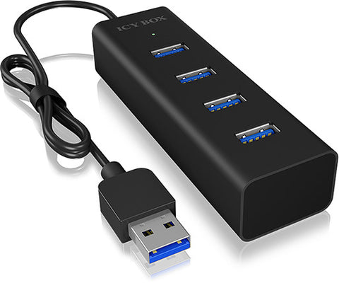 ICY BOX 4 Port Hub Type A USB 3.0 IB-HUB1409-U3 Aluminium black