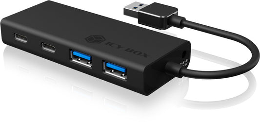 ICY BOX USB-A zu 2x USB-A & C Hub IB-HUB1426-U3 USB 3.0, 10cm Kabel