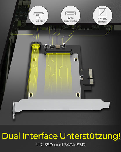 ICY BOX PCIe-Karte, 1x 2,5" U.2 IB-PCI2017-U2 (SFF-8639) zu PCIe 3.0 x4,
