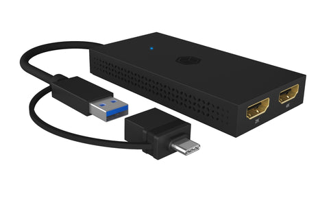 ICY BOX Mobiler USB-Dual HDMI Splitter IB-SPL1029AC USB 3.2 Type-A / C