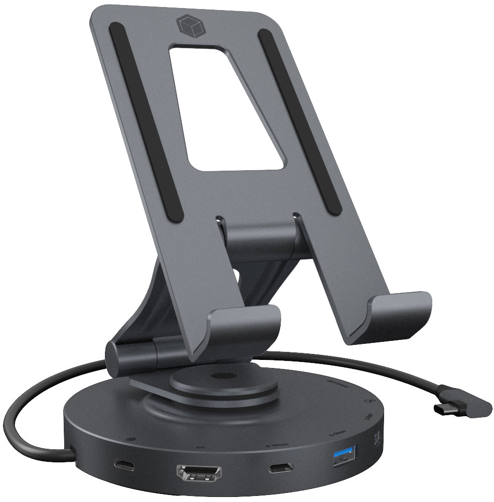 ICY BOX Swivel stand & DockingStation IB-TH100-DK USB-C, HDMI, USB-A,