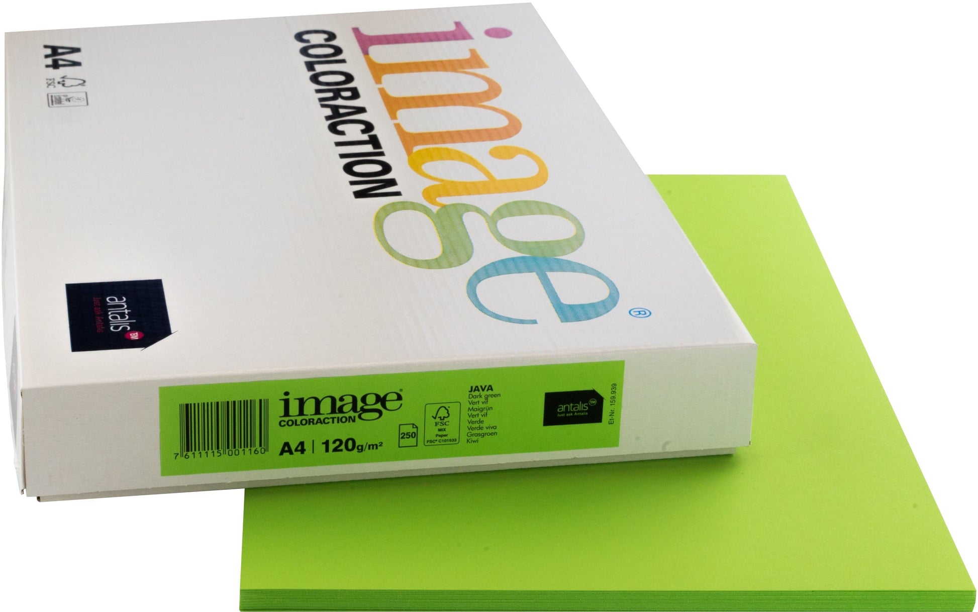 IMAGE COLORACTION Kopierpapier Java A4 266695 120g, maigrün 250 Blatt