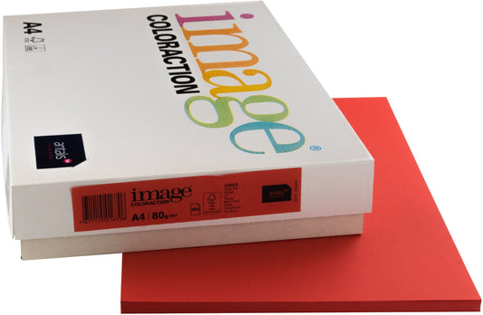 IMAGE COLORACTION Kopierpapier Chile A4 274588 80g, rot 500 Blatt
