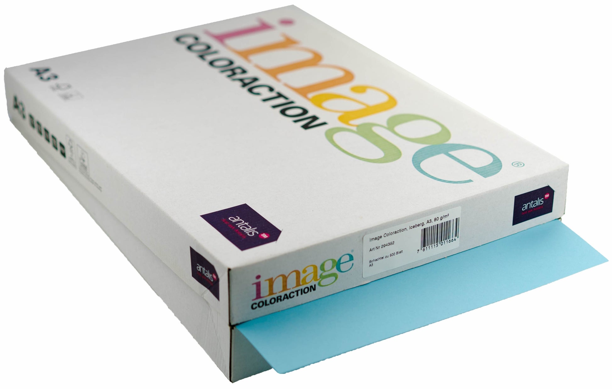 IMAGE COLORACTION Kopierpapier Iceberg A3 294352 80g, eisblau 500 Blatt