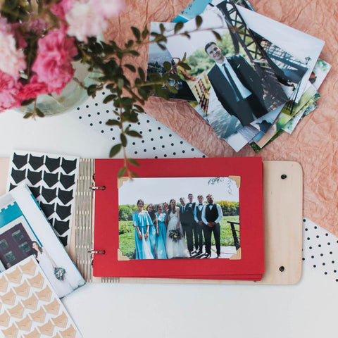 wooden album for photo 