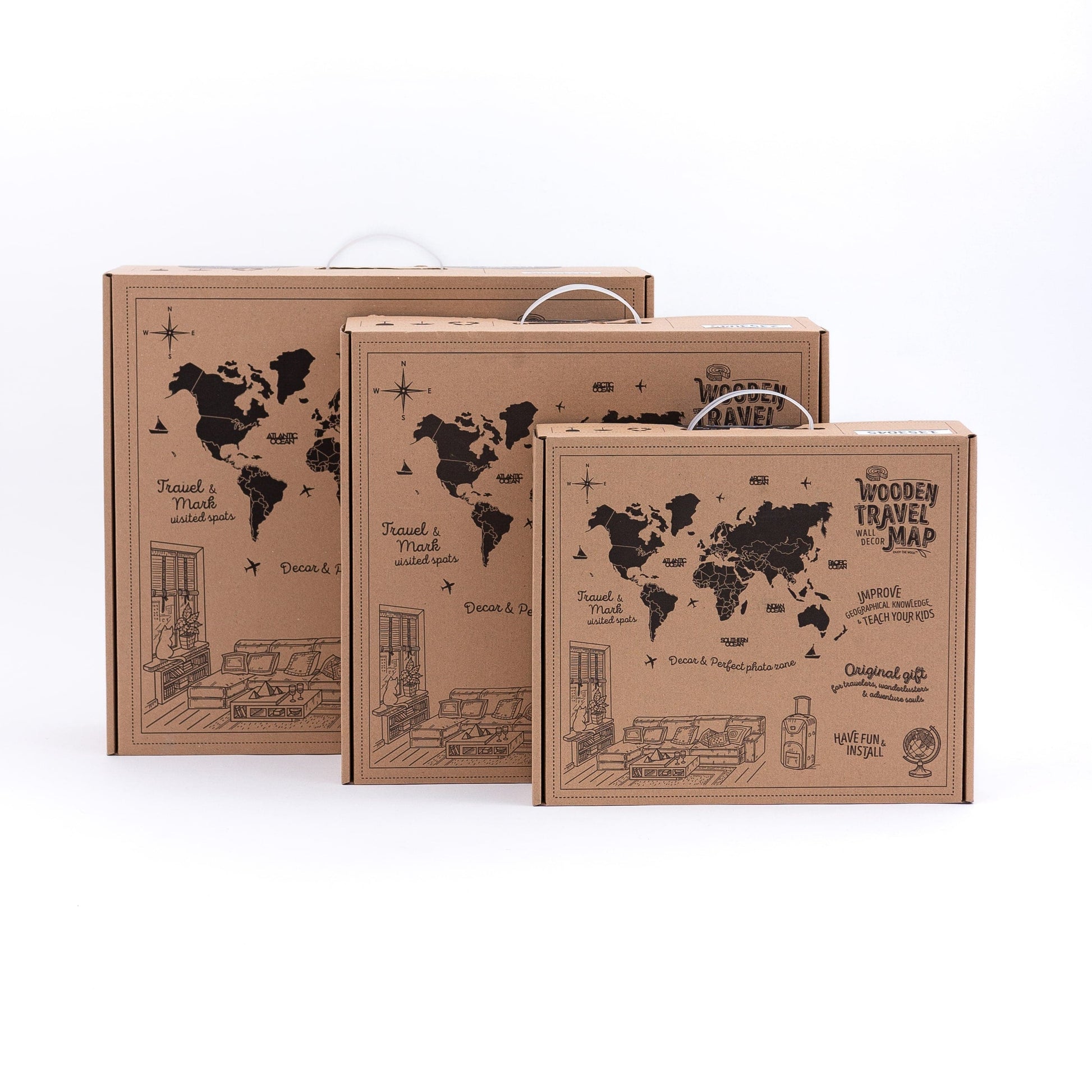 3D Wooden World Map Multicolor EU by Enjoy The Wood 