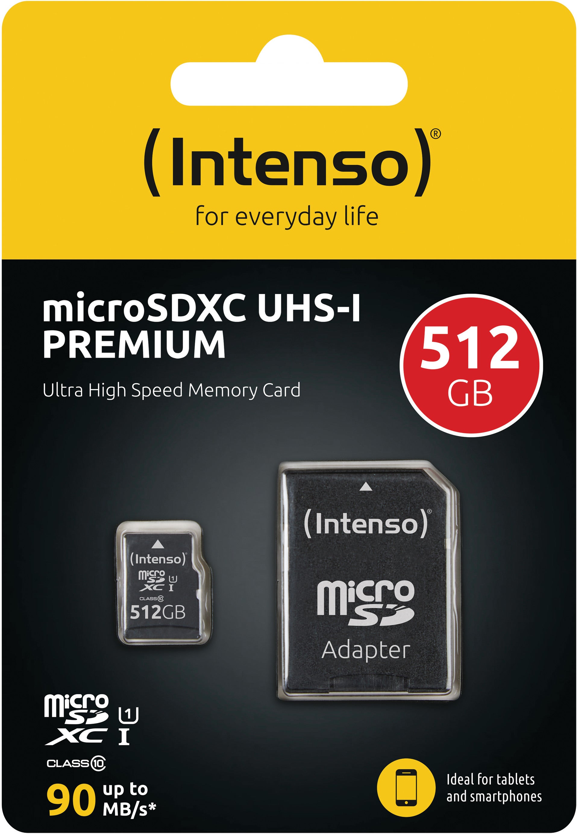 INTENSO Micro SD Secure Digital Cards 3423493 SD Adapter 512GB