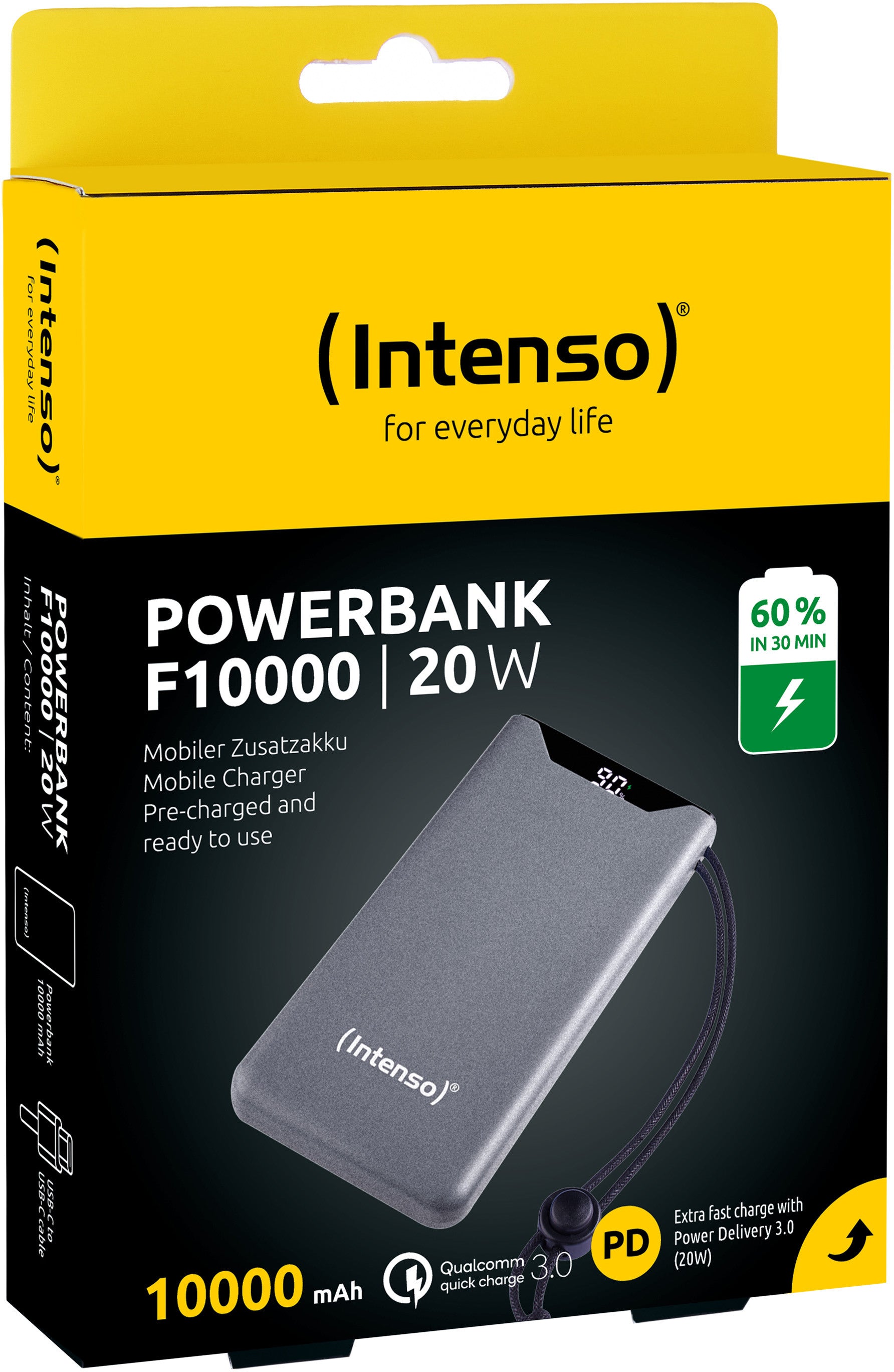 INTENSO Power Bank F10000 Grey 7332034 10000 mAh