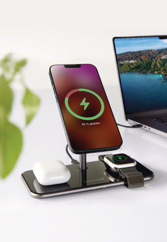INTENSO Magnetic Wl Charg. Stand MB13 7410810 MagSafe comp., 3 in 1 black