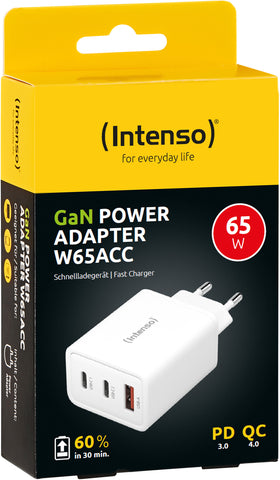 INTENSO Power Charger 65W GaN white 7806512 2 x USB-C 1 x USB-A