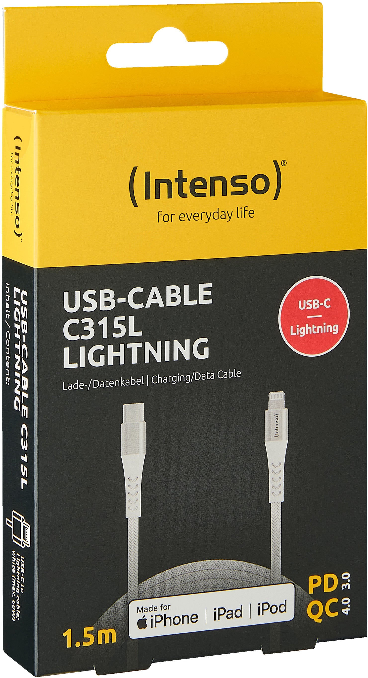 INTENSO Cable USB-C to Lightning 7902002 1.5 m, Nylon white