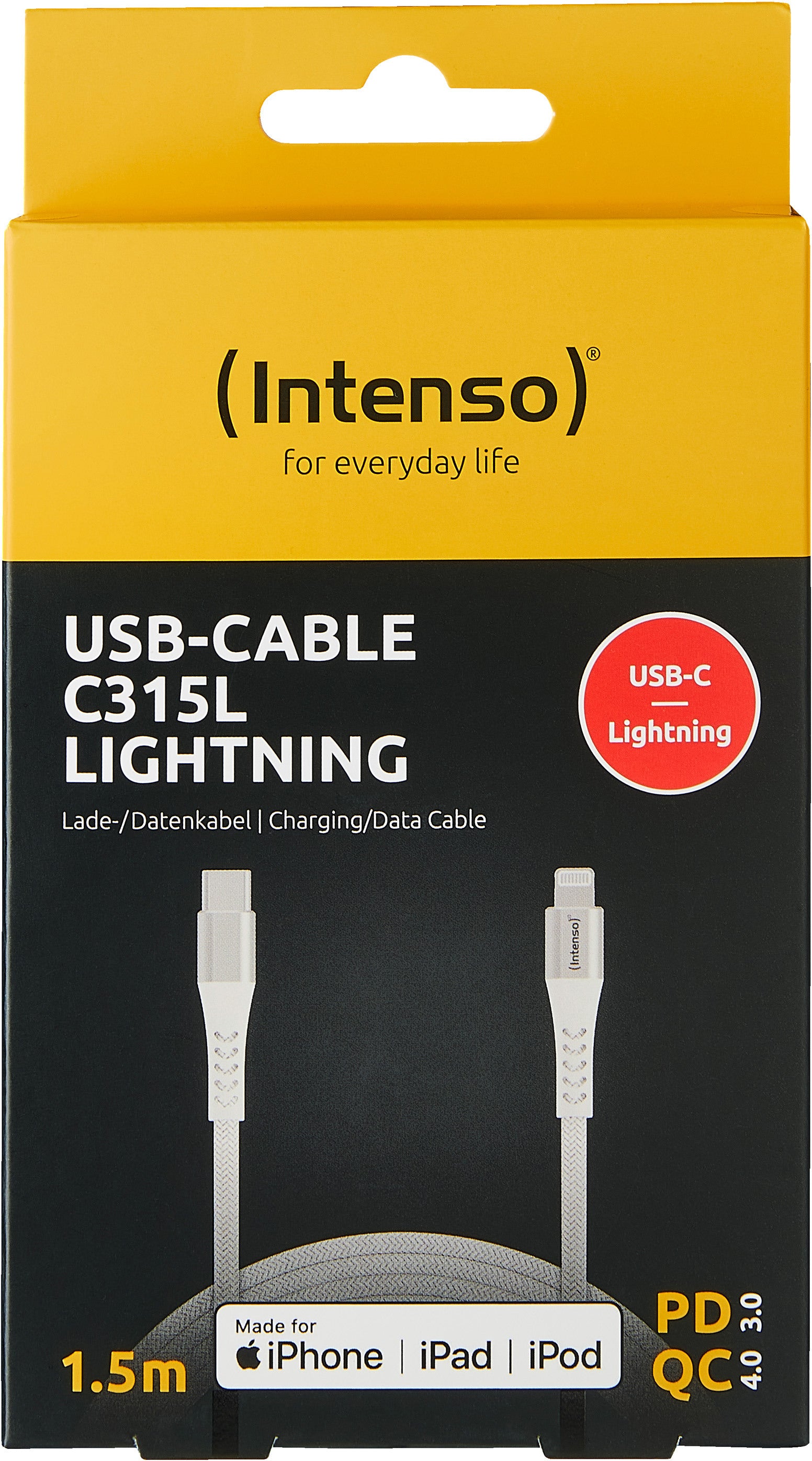 INTENSO Cable USB-C to Lightning 7902002 1.5 m, Nylon white