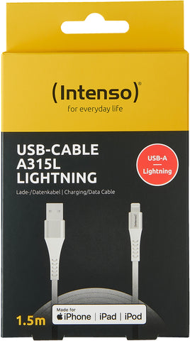 INTENSO Cable USB-A to Lightning 7902102 1.5 m, Nylon white