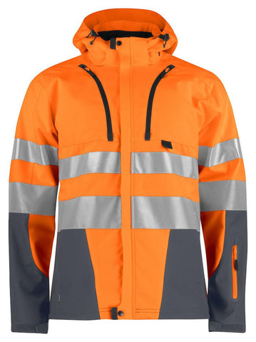 Projob Herren Softshell Jacke Funktionell EN ISO 20471 Klasse 3/2 XS-4XL