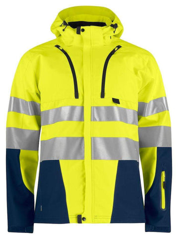 Projob Herren Softshell Jacke Funktionell EN ISO 20471 Klasse 3/2 XS-4XL