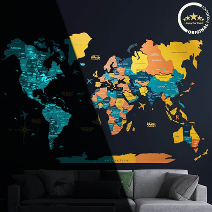 world map wall decor magnet