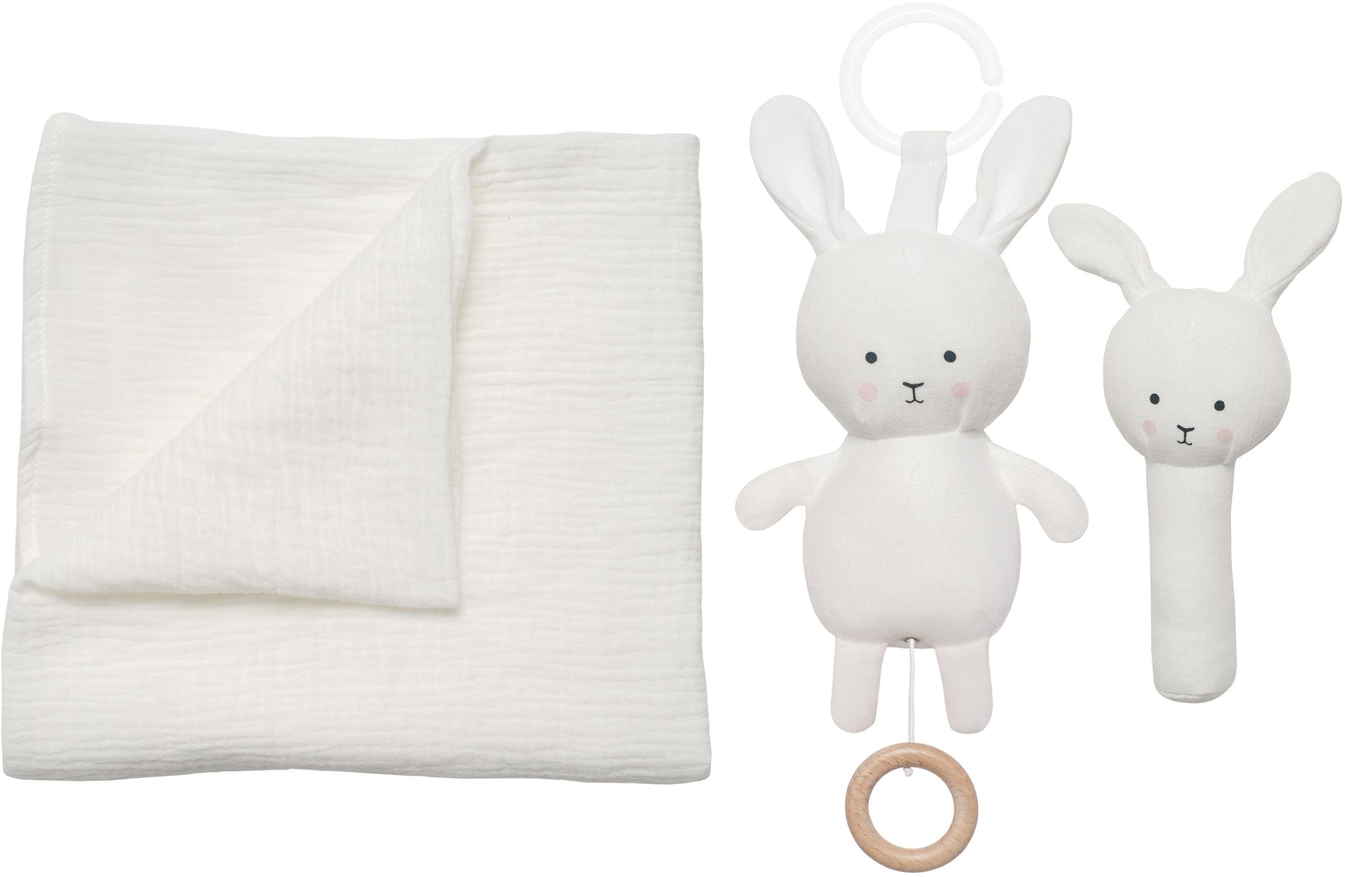 JABADABADO Geschenkset Hase in Decke S1021 weiss, 3-teilig