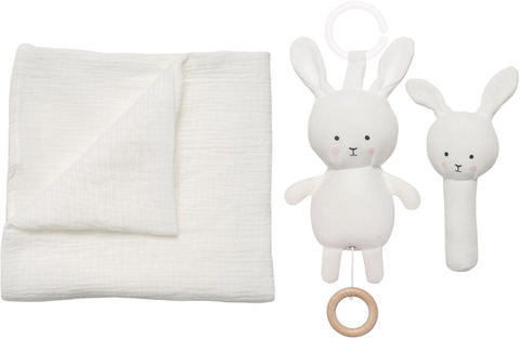 JABADABADO Geschenkset Hase in Decke S1021 weiss, 3-teilig