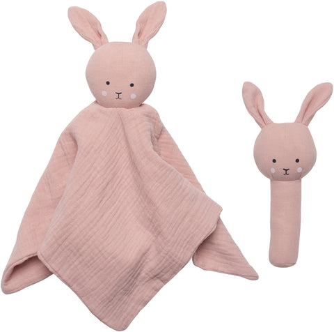 JABADABADO Geschenkset Rassel Hase S1025 pink 2-teilig
