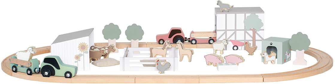 JABADABADO Zugset mit Bauernhof W7232 Holz