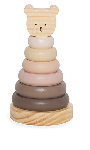 JABADABADO Stapelturm Ringe 10x10cm W7244 Teddy, Nature Line