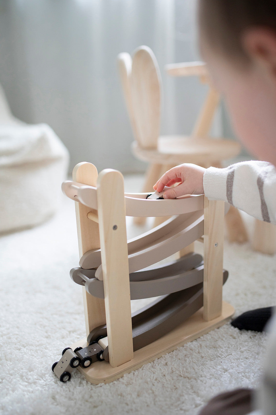 JABADABADO Auto Rennbahn 29x10x24cm W7246 4 Autos, Nature Line