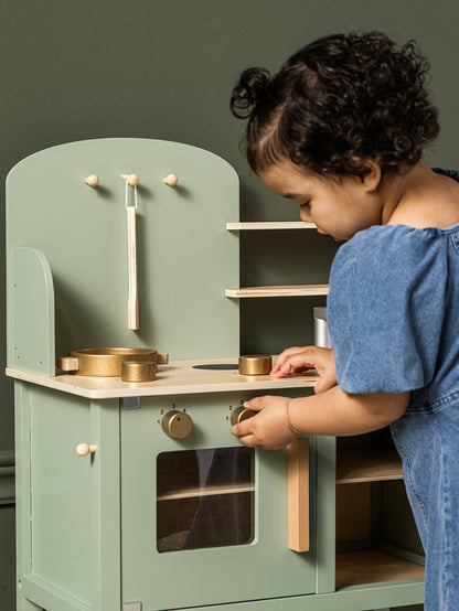 JABADABADO Küche m.Topf und Pfanne W7253 grün 56x32x78cm