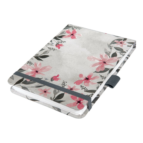 JOLIE Notizbuch A6 JN398 Loose Florals Grey,dots 158 S.