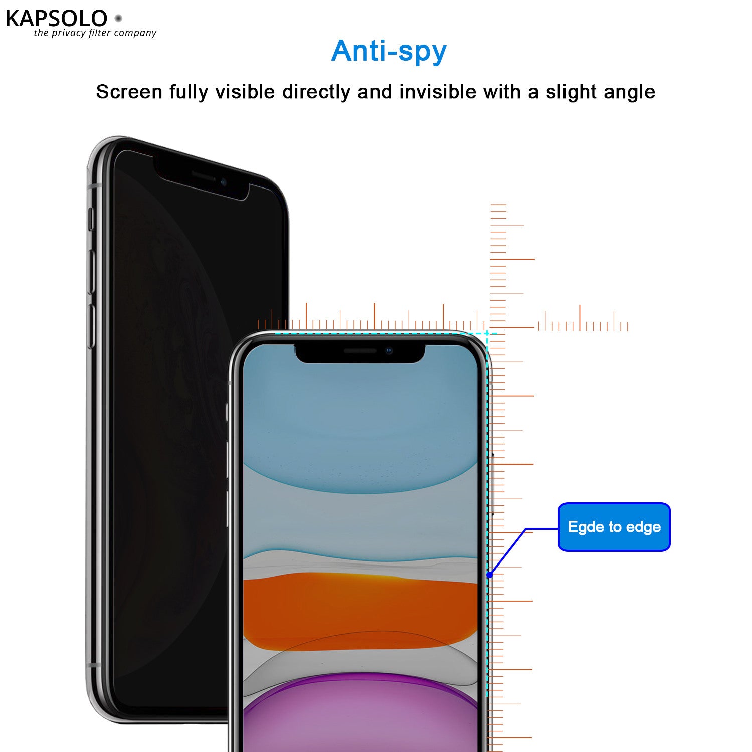 KAPSOLO Privacy Schutzglas KAP30293 Apple iPhone 8 Plus