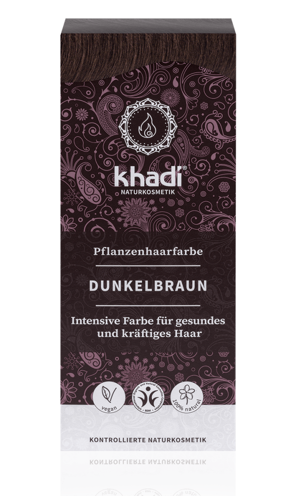 KHADI Pflanzenhaarfarbe Dunkelbraun