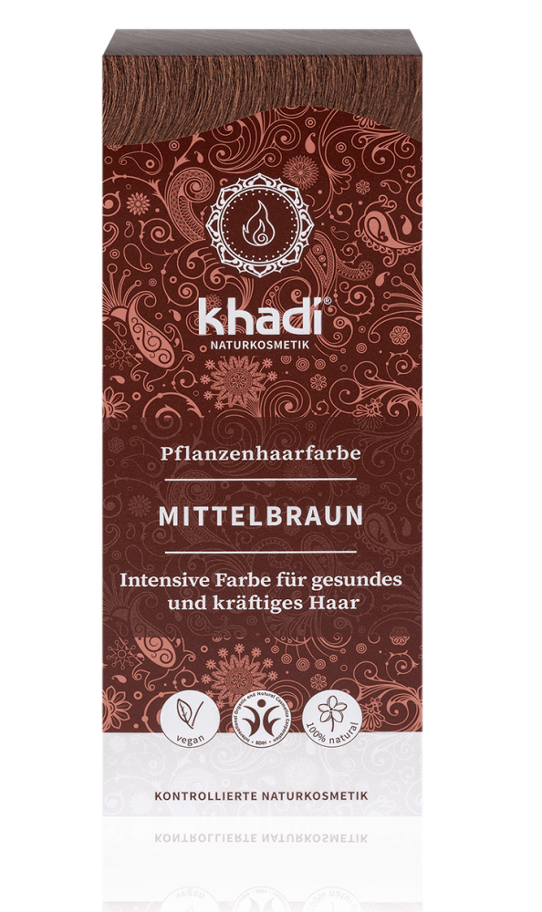 KHADI Pflanzenhaarfarbe Mittelbraun