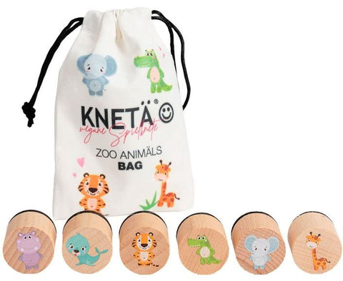 KNETÄ Holzstempel-Set Zoo Animäls