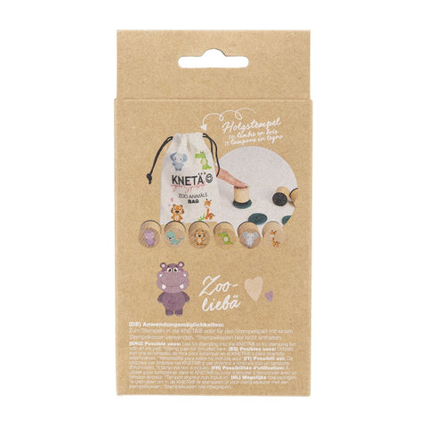 KNETÄ Holzstempel-Set Zoo Animäls