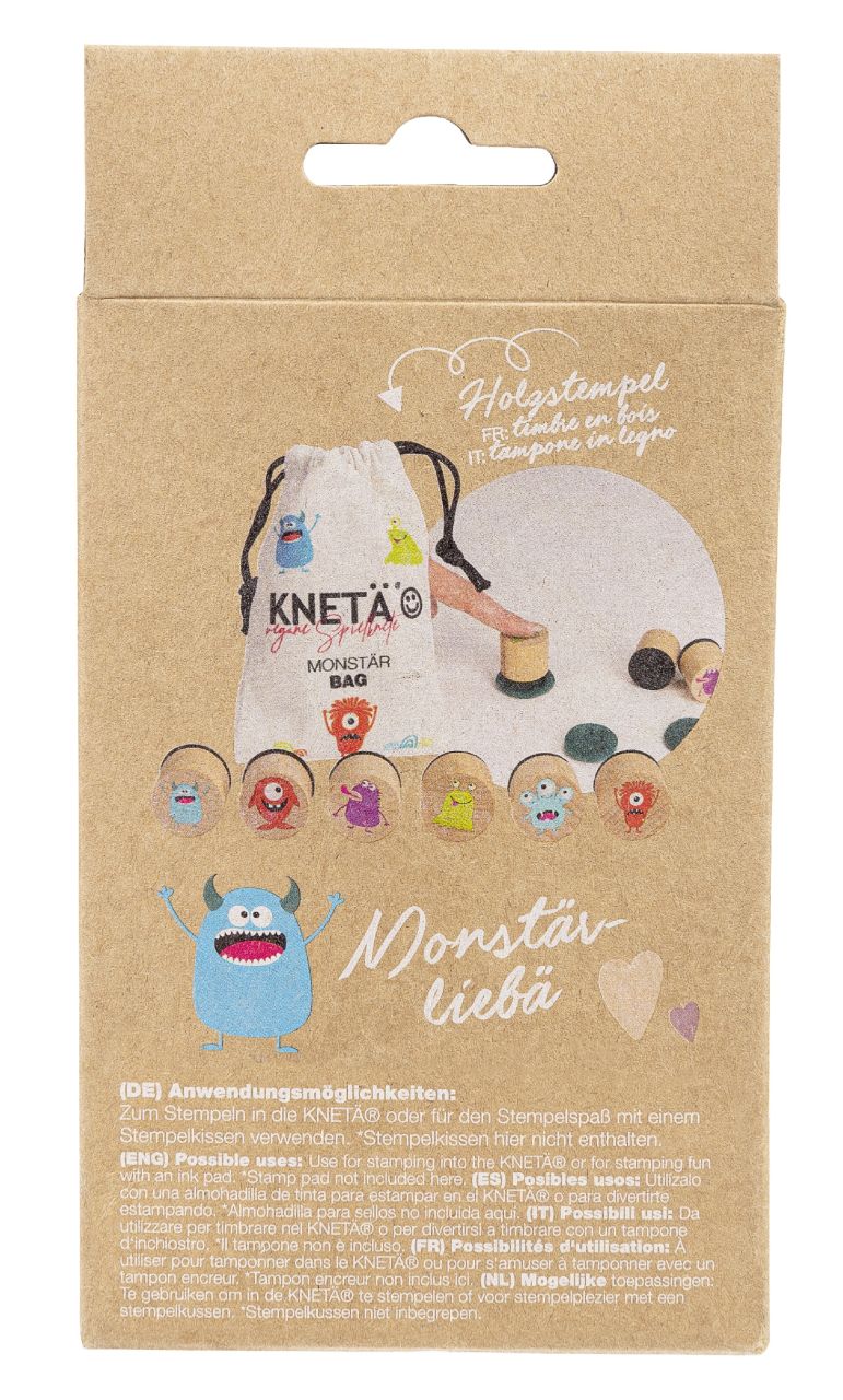 KNETÄ Holzstempel-Set Monstär