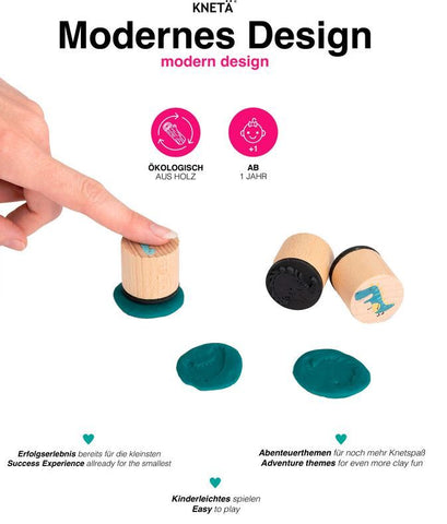 KNETÄ Holzstempel-Set Dinoz