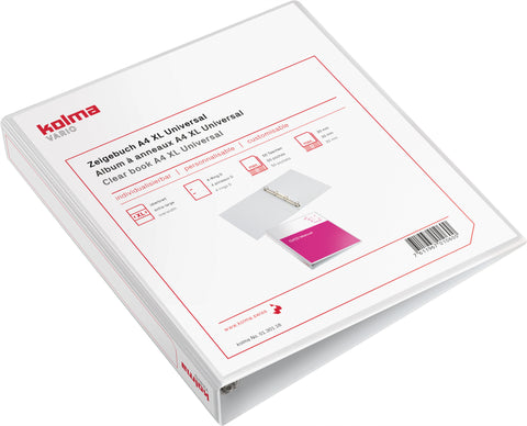 KOLMA Zeigebuch Vario XL Univer. A4 01.301.16 weiss, 4-Ring 30mm