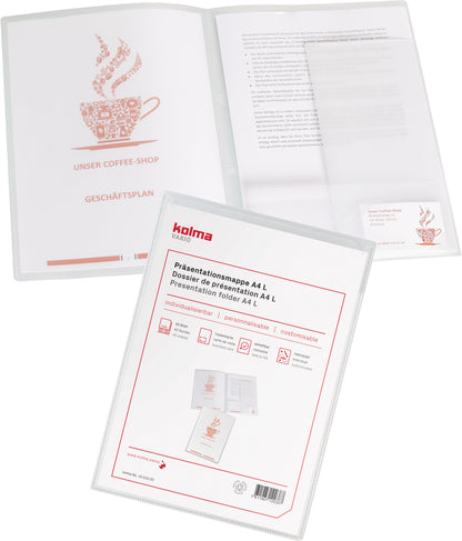 KOLMA Präsentationsmappe Vario A4 10.010.00 transparent, Fronttasche